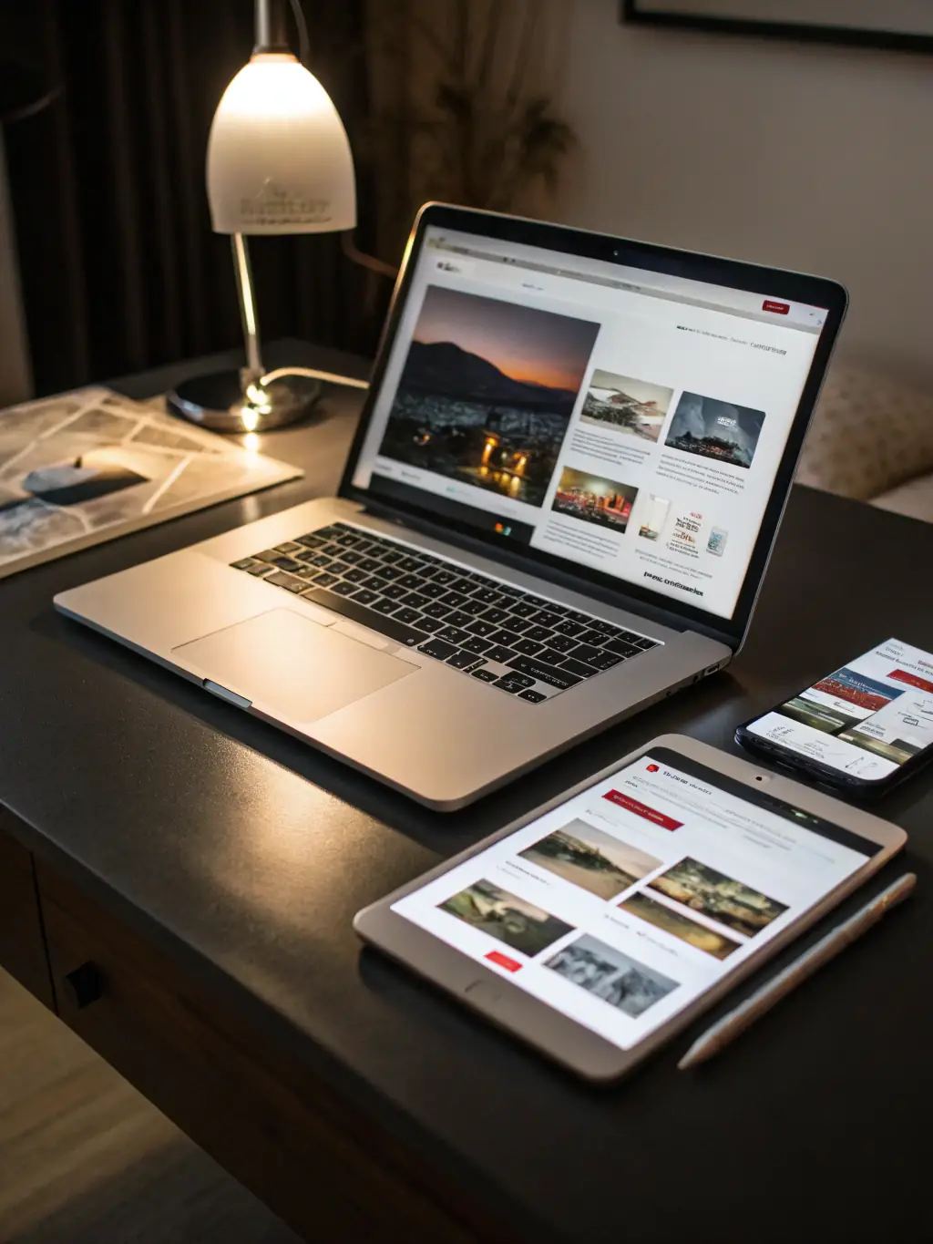 A clean, modern website design showcasing a responsive layout on various devices, emphasizing user experience and visual appeal for Nuovorre's custom web design service.