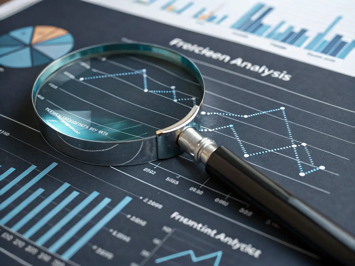 An icon representing SEO & Performance, featuring a magnifying glass over a graph, symbolizing technical optimization and search engine strategies.